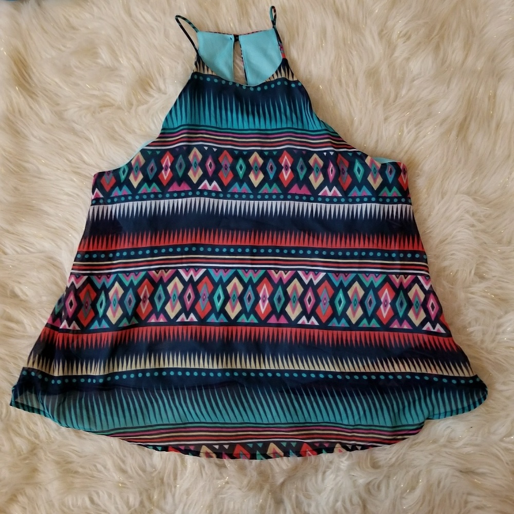 Everly Aztec Flowy Tank Sz S